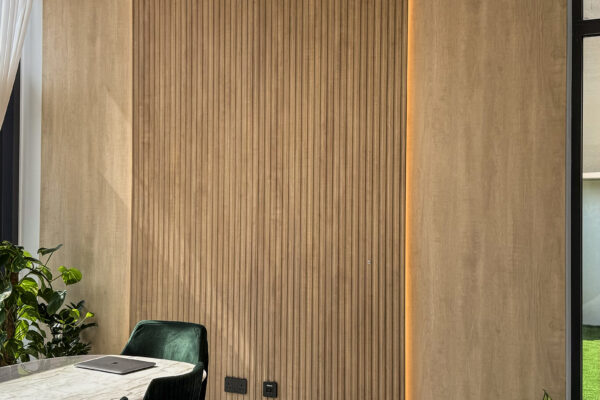 Alternative view of Modern Fluted Wood Wall Paneling: A Luxury Feature In Yas Island