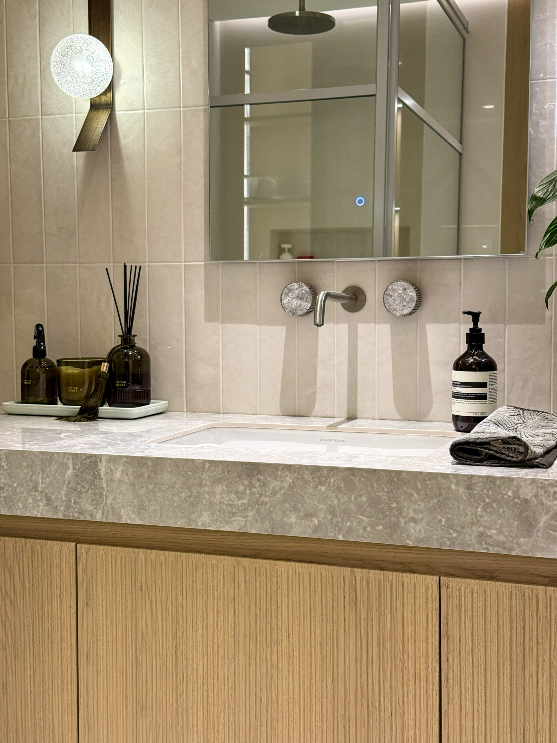 Custom Floating Vanity | Double-Sink Cabinetry & Ambient Under-Cabinet Lighting 8 Custom Floating Vanity | Double-Sink Cabinetry & Ambient Under-Cabinet Lighting - Image 6