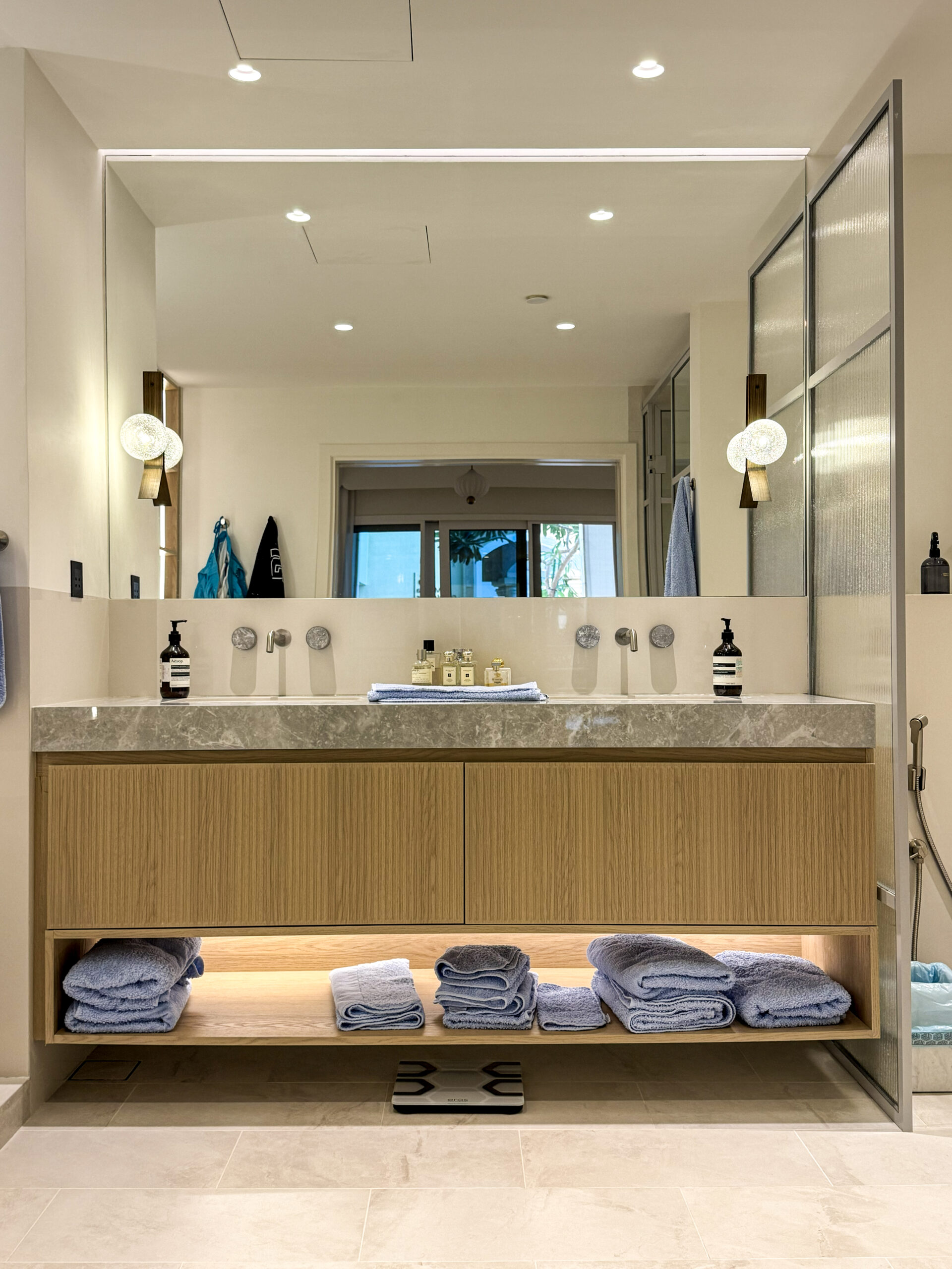 Custom Floating Vanity | Double-Sink Cabinetry & Ambient Under-Cabinet Lighting 3 Custom Floating Vanity | Double-Sink Cabinetry & Ambient Under-Cabinet Lighting