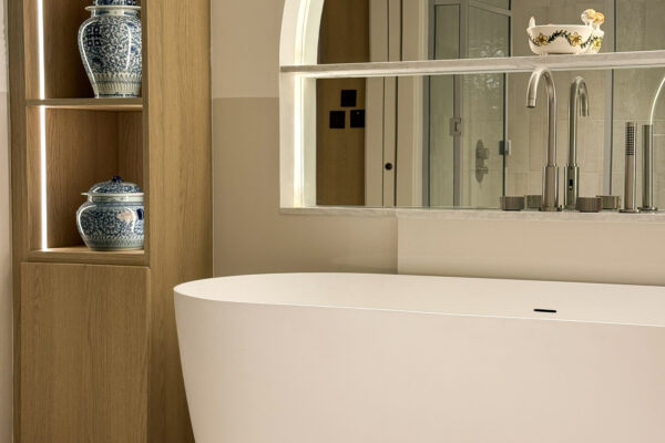 Custom Floating Vanity | Double-Sink Cabinetry & Ambient Under-Cabinet Lighting 11 26 1