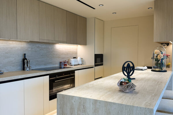 Alternative view of Premium Kitchen Pantry Detail | Illuminated Glass Fronts & Custom Joinery