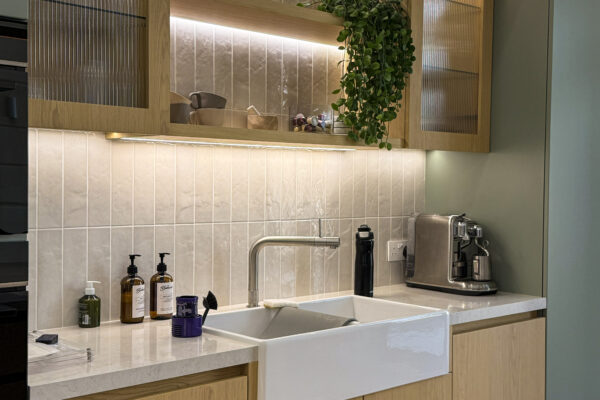 Alternative view of Precision-Crafted Kitchen Joinery | Linear LED Details & Natural Oak Tones