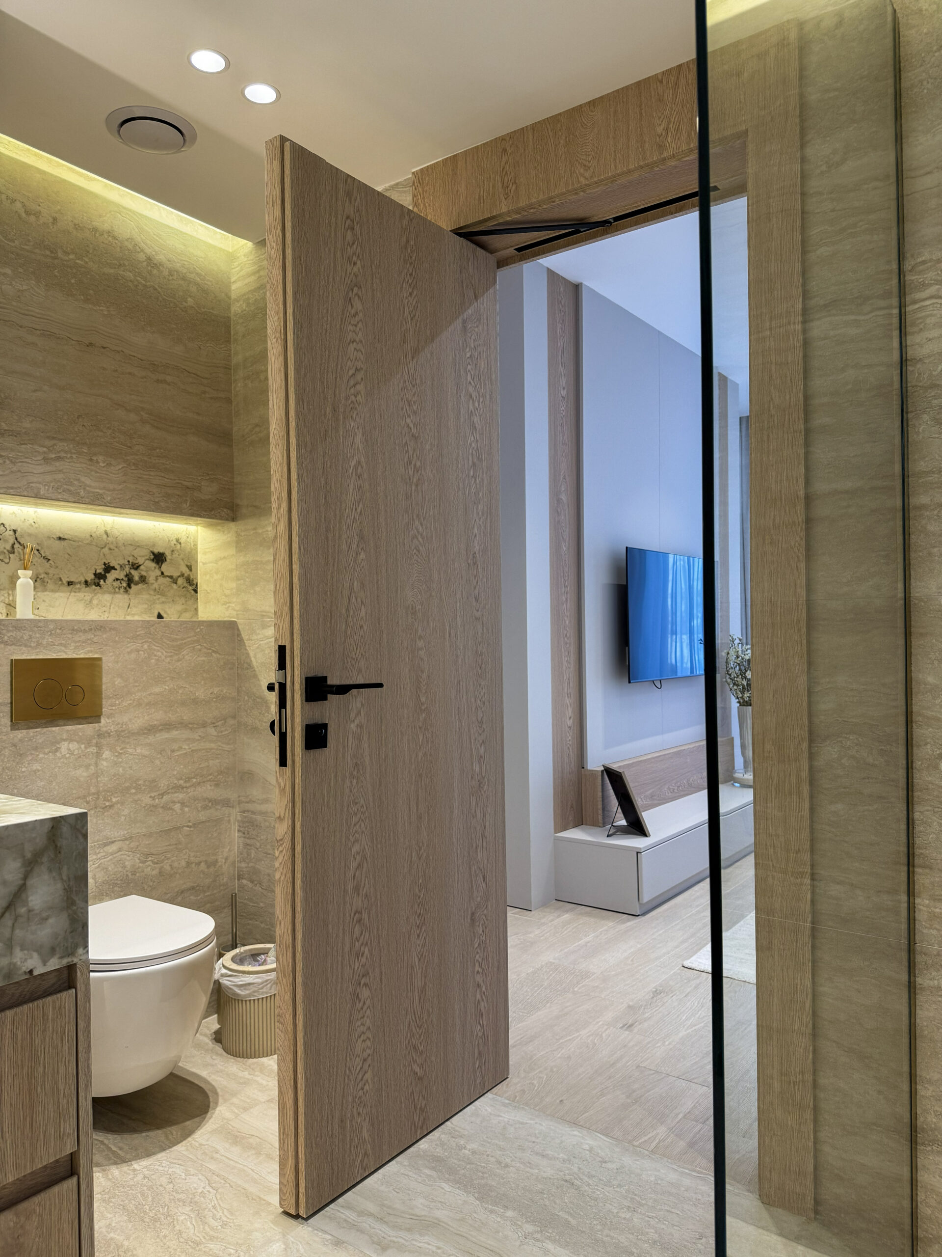 Premium Bathroom Cabinetry | Seamless Oak Veneer & Fluted Wood Accents 5 Premium Bathroom Cabinetry | Seamless Oak Veneer & Fluted Wood Accents - Image 4