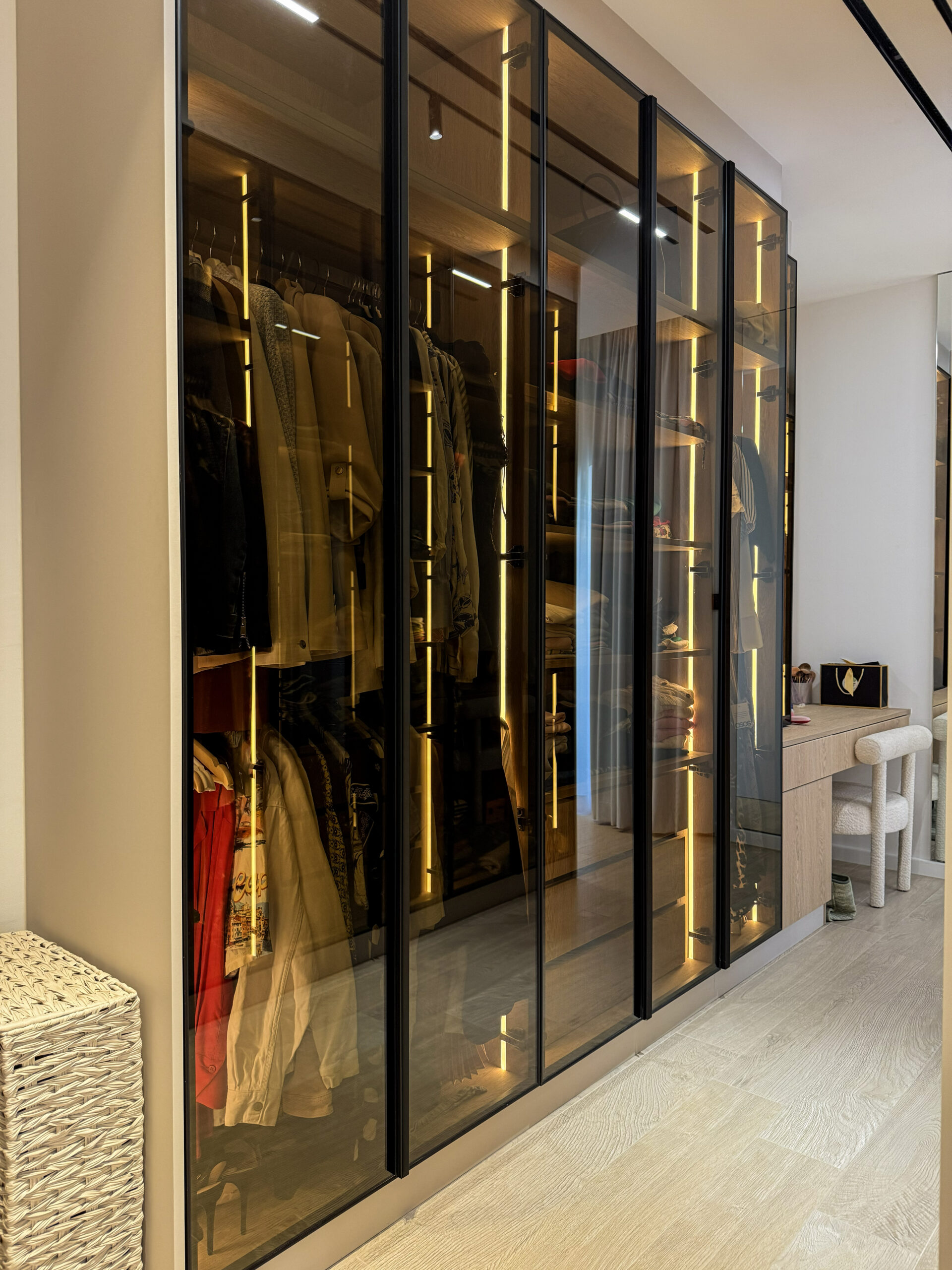 Full Master Suite Reveal | Seamless Wood Joinery, Glass Closets 4 Full Master Suite Reveal | Seamless Wood Joinery, Glass Closets - Image 3