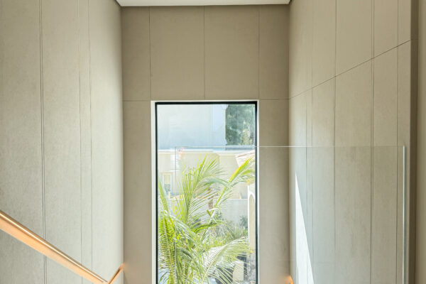 Alternative view of Bespoke Stairway Solution | Integrated Oak Wall Cladding & Illuminated Floating Treads