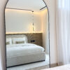 Modern Fluted Wood Headboard | Bespoke Bedroom Divider Wall