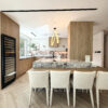High-End Oak Kitchen Layout | Bespoke Marble Island with Seating