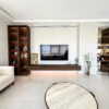 Modern Custom TV Unit & Feature Wall | Bespoke Dark Walnut & LED Media Wall