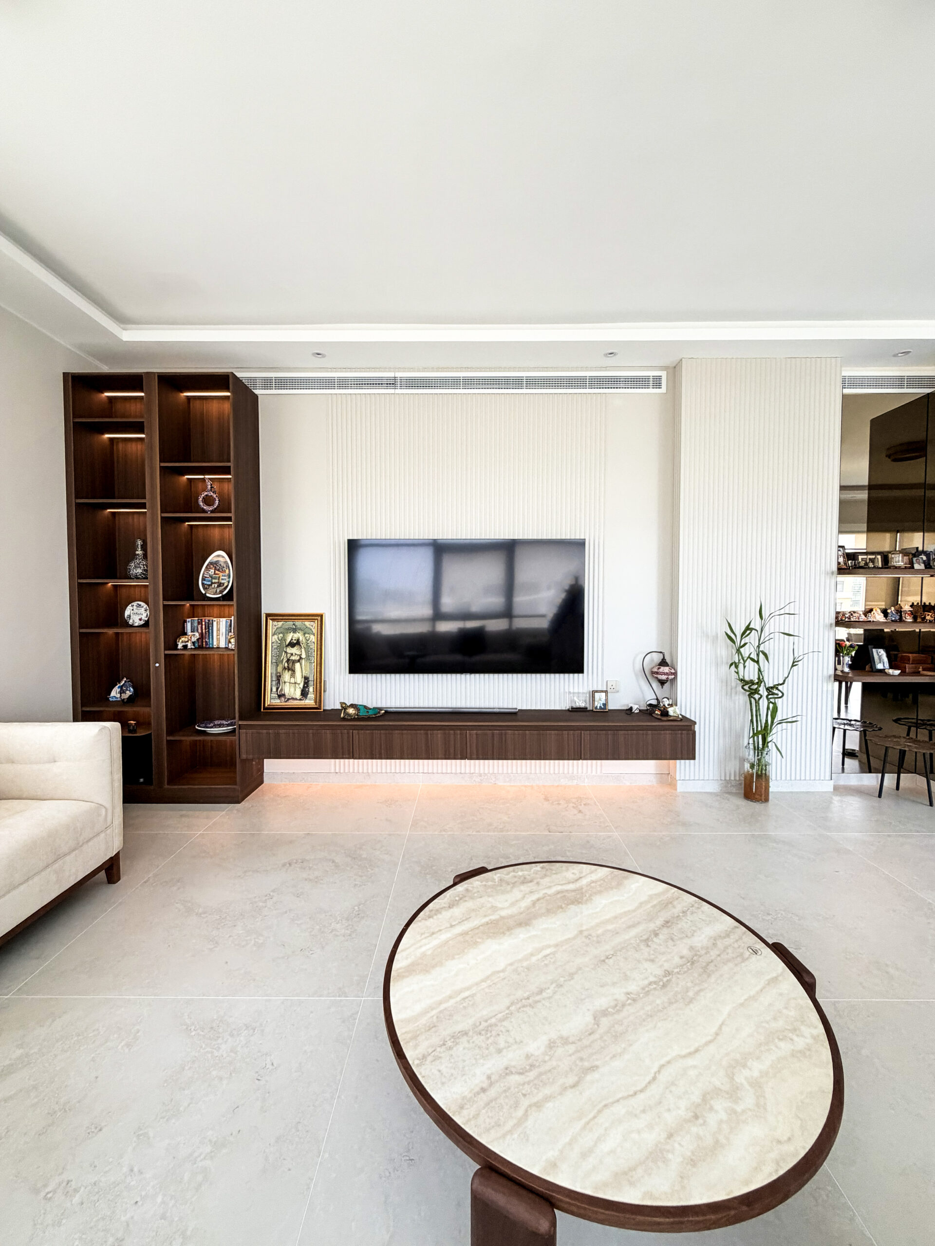 Modern Custom TV Unit & Feature Wall | Bespoke Dark Walnut & LED Media Wall 3 Modern Custom TV Unit & Feature Wall | Bespoke Dark Walnut & LED Media Wall