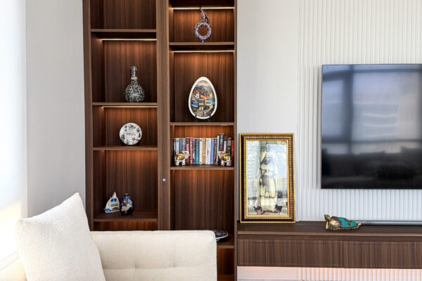 Modern Custom TV Unit & Feature Wall | Bespoke Dark Walnut & LED Media Wall 10 IMG 5424