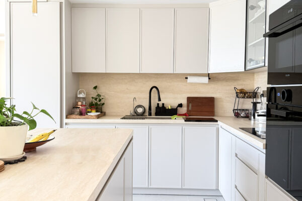 Modern Bright Kitchen Architecture | Glass-Front Island & Pocket Door Pantry 8 IMG 5412