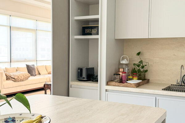 Modern Bright Kitchen Architecture | Glass-Front Island & Pocket Door Pantry 9 IMG 5414
