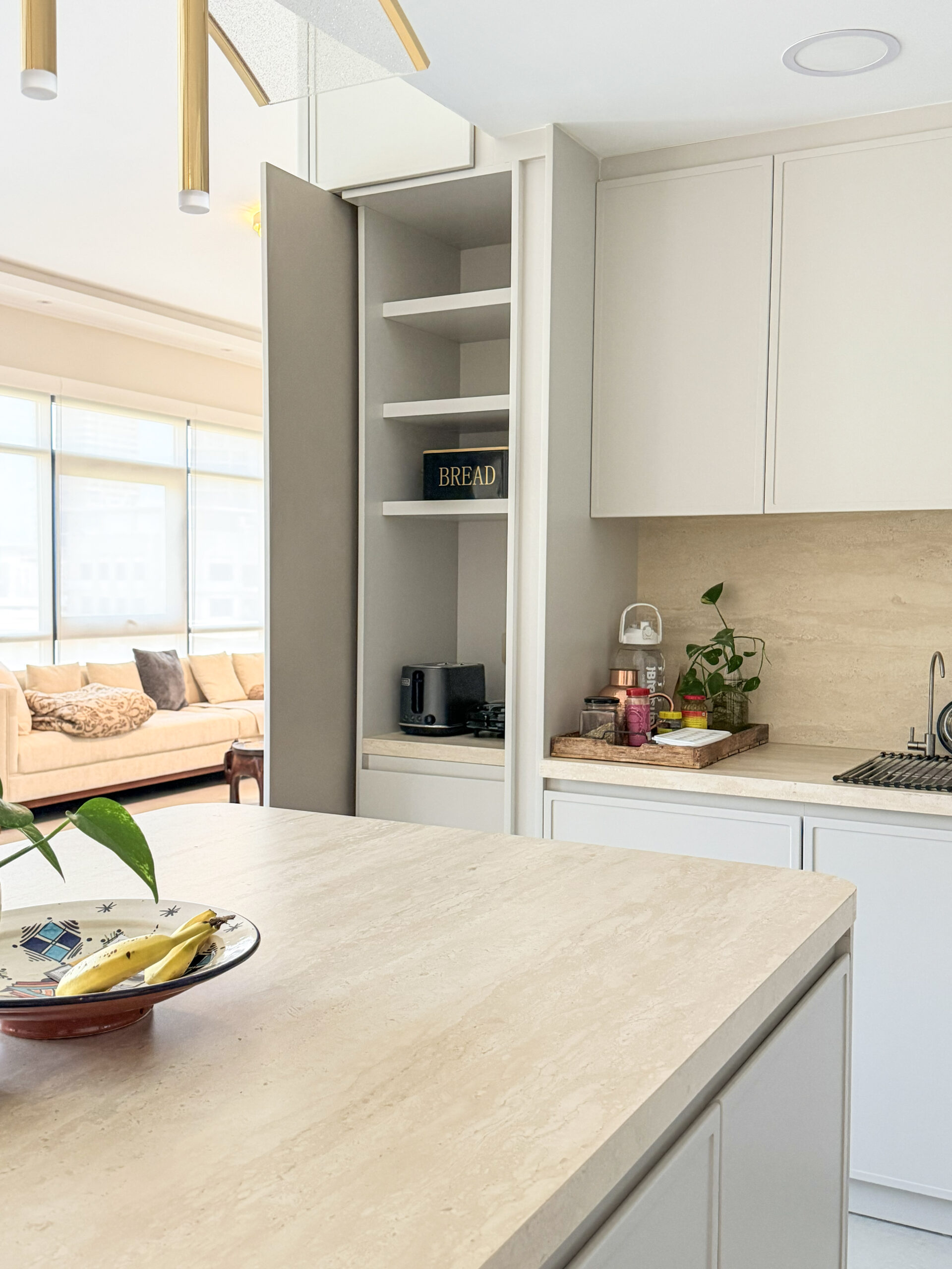 Modern Bright Kitchen Architecture | Glass-Front Island & Pocket Door Pantry 5 Modern Bright Kitchen Architecture | Glass-Front Island & Pocket Door Pantry - Image 4