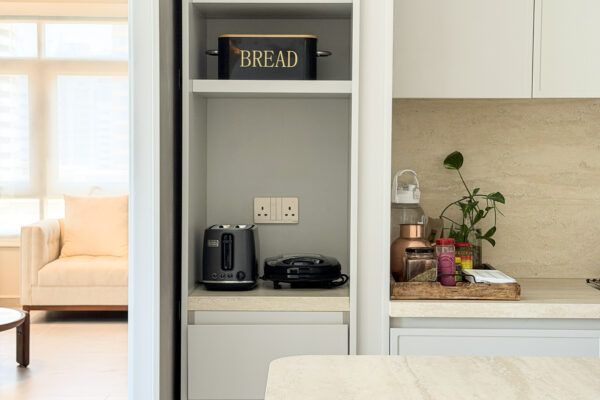 Modern Bright Kitchen Architecture | Glass-Front Island & Pocket Door Pantry 10 IMG 5415