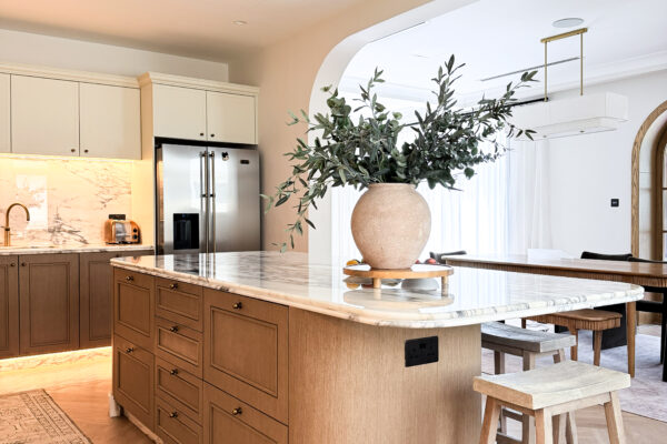 Alternative view of Luxury Open-Plan Kitchen Design | Wood, Marble & Bespoke Storage