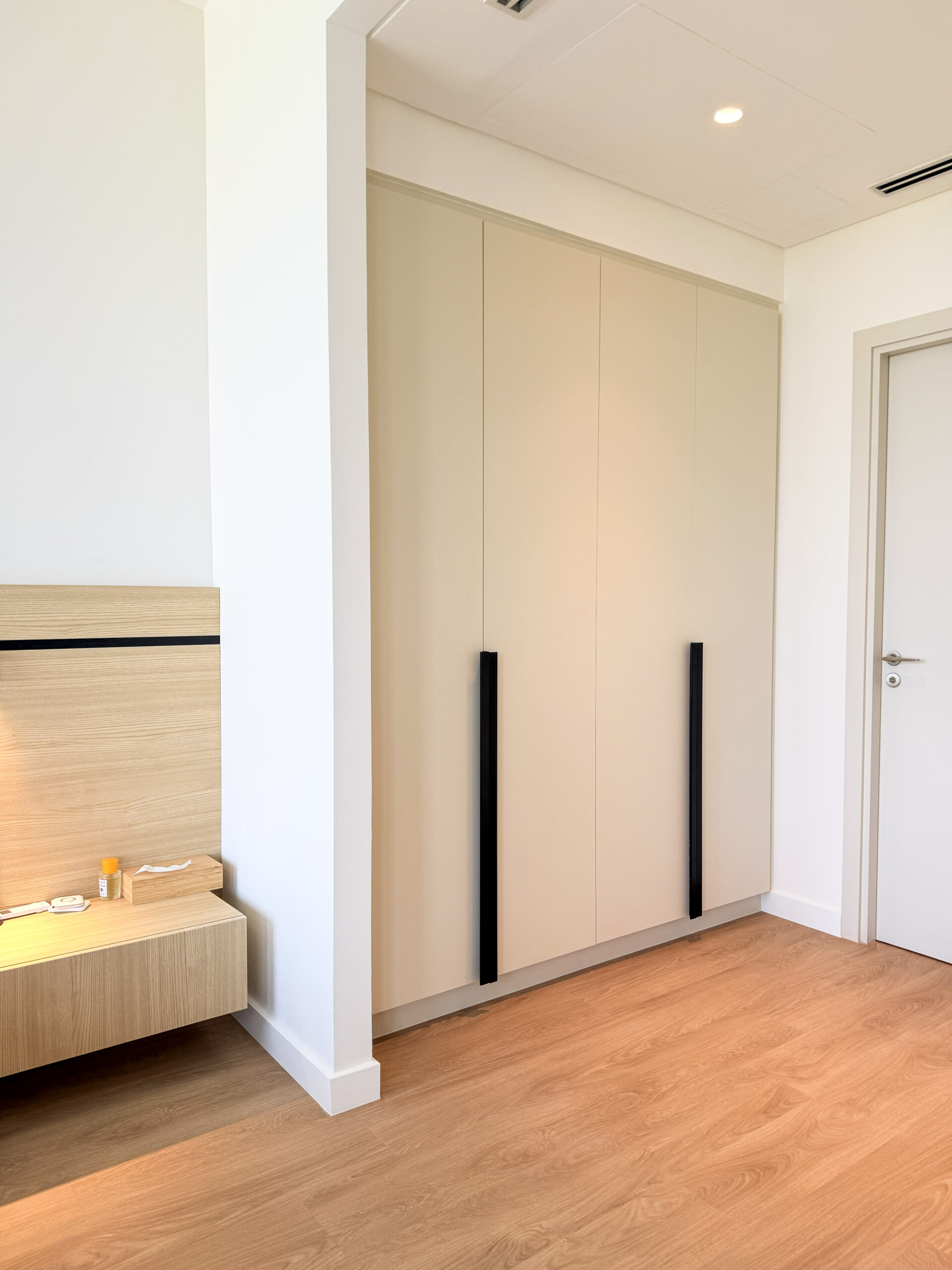Bespoke Bedroom Wardrobe & Floating Nightstand | Tinted Glass Closets & LED Lighting 4 Bespoke Bedroom Wardrobe & Floating Nightstand | Tinted Glass Closets & LED Lighting - Image 3