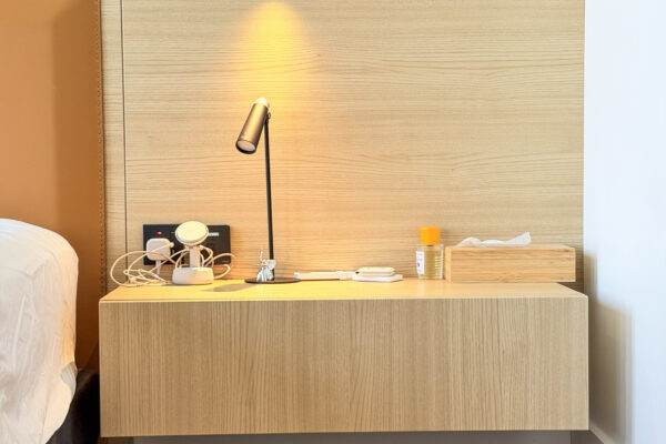 Bespoke Bedroom Wardrobe & Floating Nightstand | Tinted Glass Closets & LED Lighting 12 IMG 5812