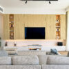 Minimalist TV Feature Wall Design | Custom Light Oak Joinery & LED Display 1 Minimalist TV Feature Wall Design | Custom Light Oak Joinery & LED Display