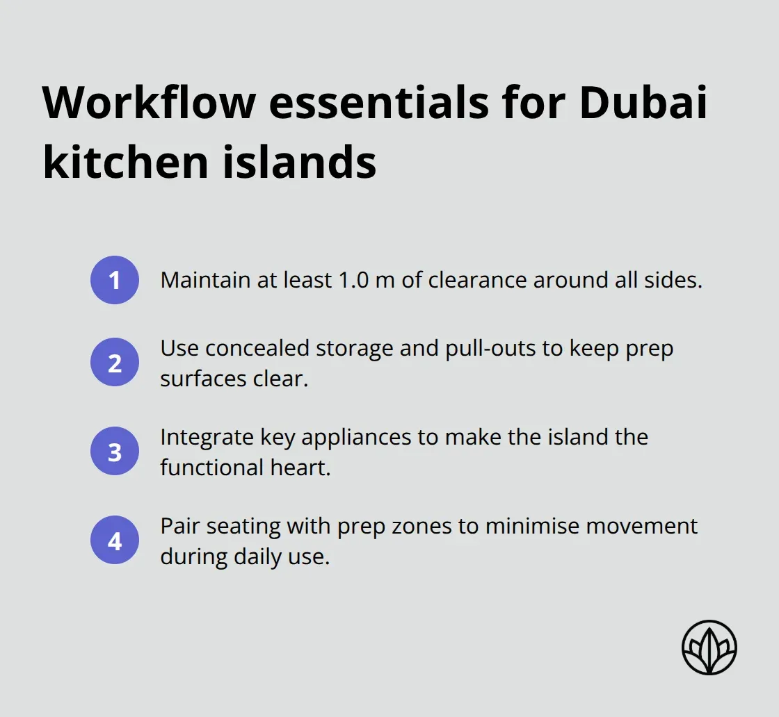 Key workflow practices for a high-functioning bespoke kitchen island in the UAE