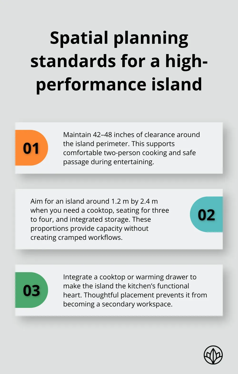 Clearance and dimension guidelines for a bespoke kitchen island in the UAE - bespoke kitchen island dubai