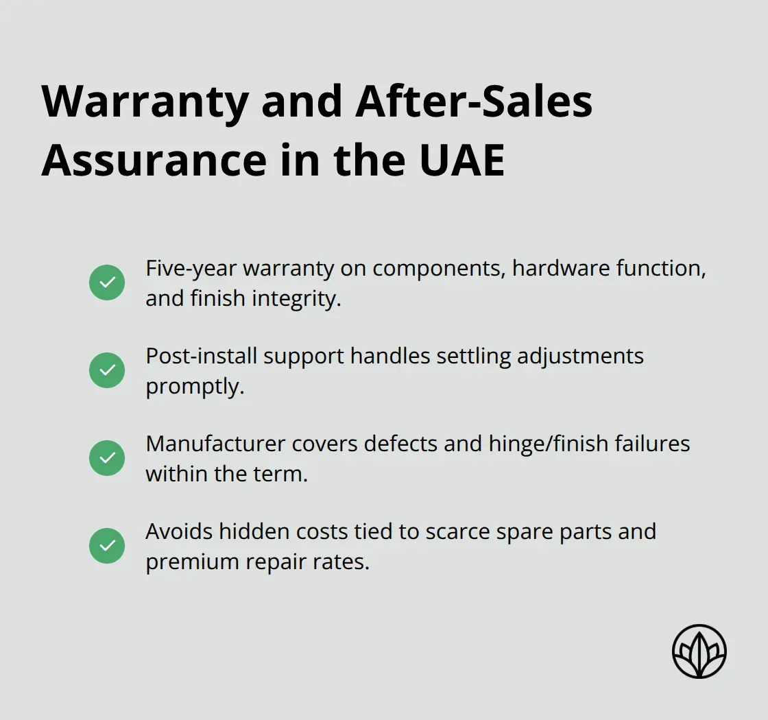 What your 5-year bespoke cabinetry warranty covers in Dubai - personalized kitchen cabinetry dubai